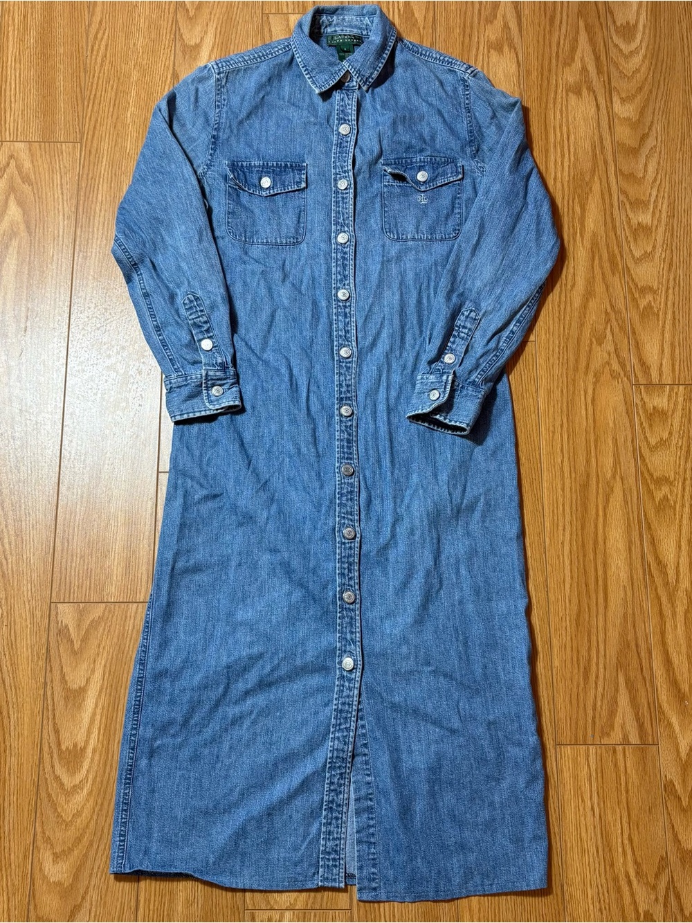 Lauren Ralph Lauren size 8 denim jean maxi long western dress